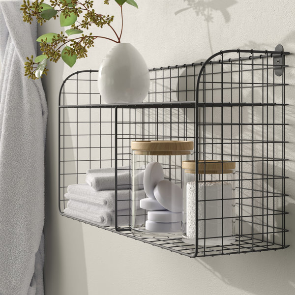 Bathroom Wall Shelf With Baskets Rispa